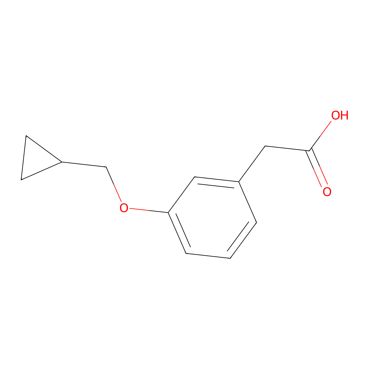 2-(3-(Cyclopropylmethoxy)phenyl)acetic acid molecular structure, CAS 1247920-77-9
