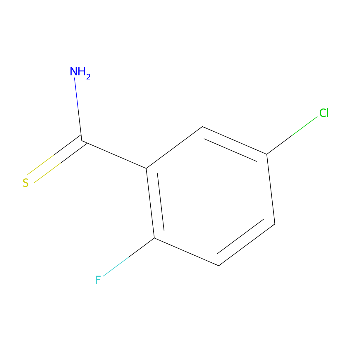 5-Chloro-2-fluorobenzene-1-carbothioamide molecular structure, CAS 1247920-85-9