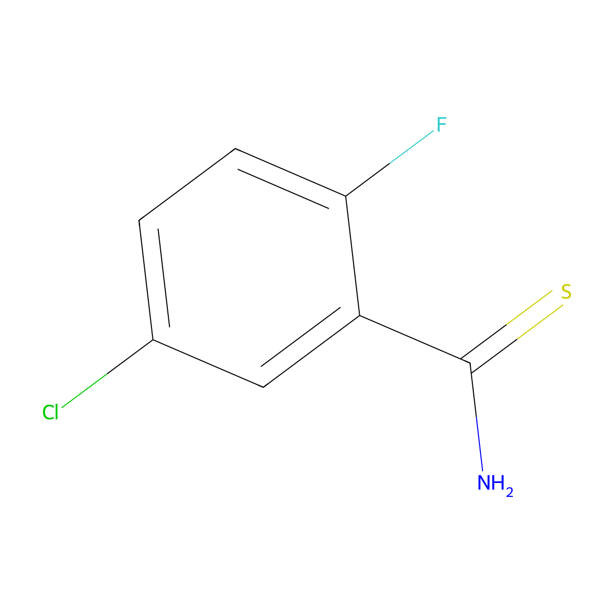 5-Chloro-2-fluorobenzene-1-carbothioamide molecular structure, CAS 1247920-85-9