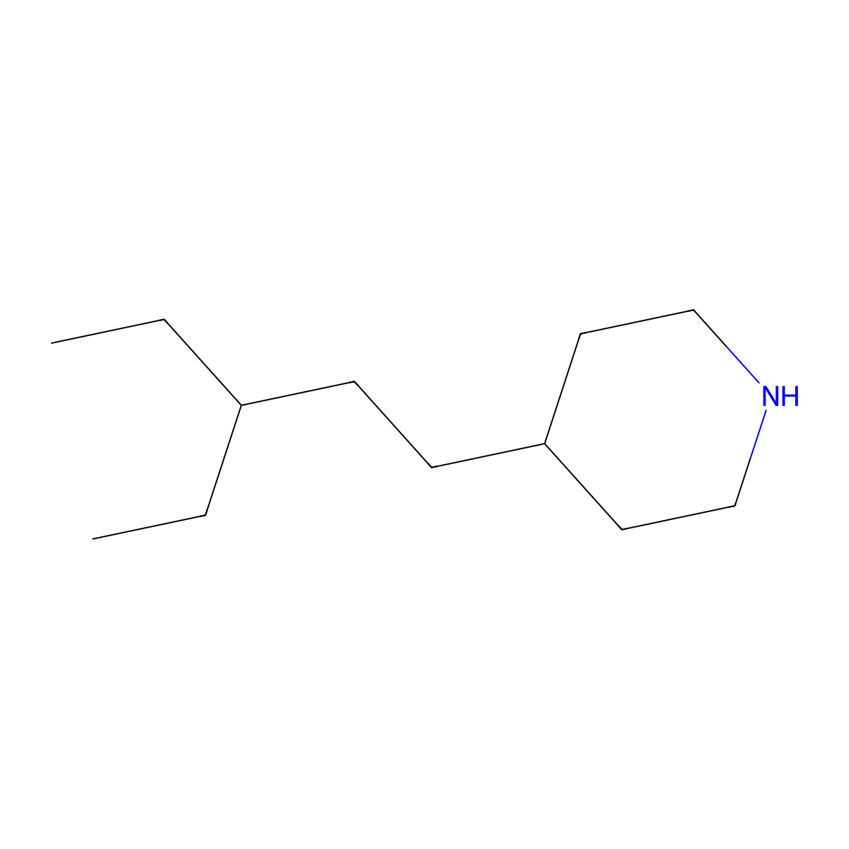 4-(3-Ethylpentyl)piperidine molecular structure, CAS 1247920-87-1