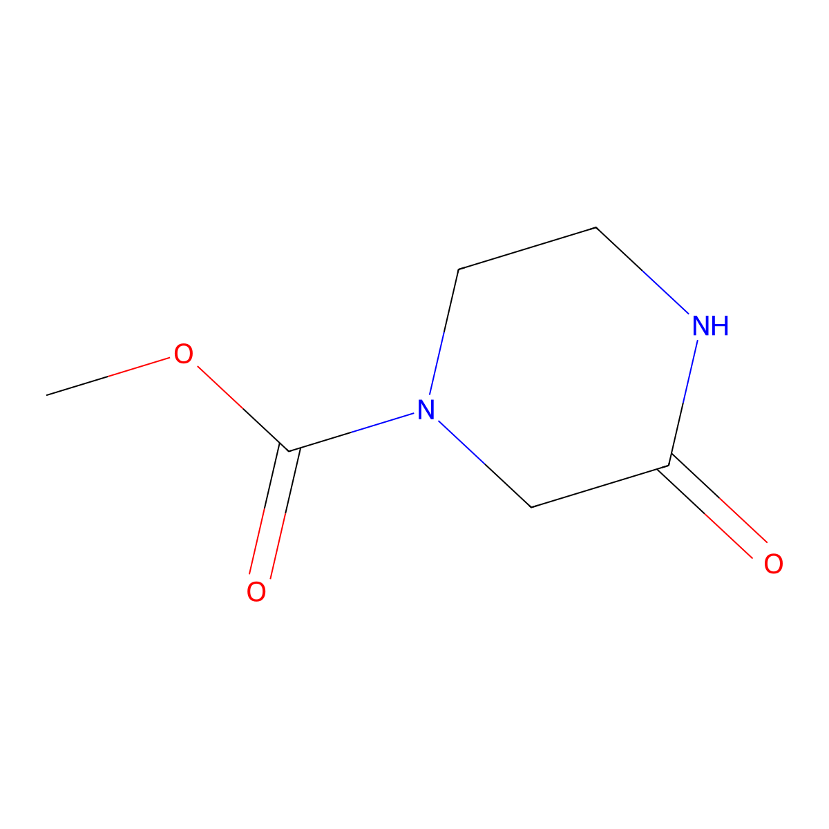Methyl 3-oxopiperazine-1-carboxylate molecular structure, CAS 1247922-60-6