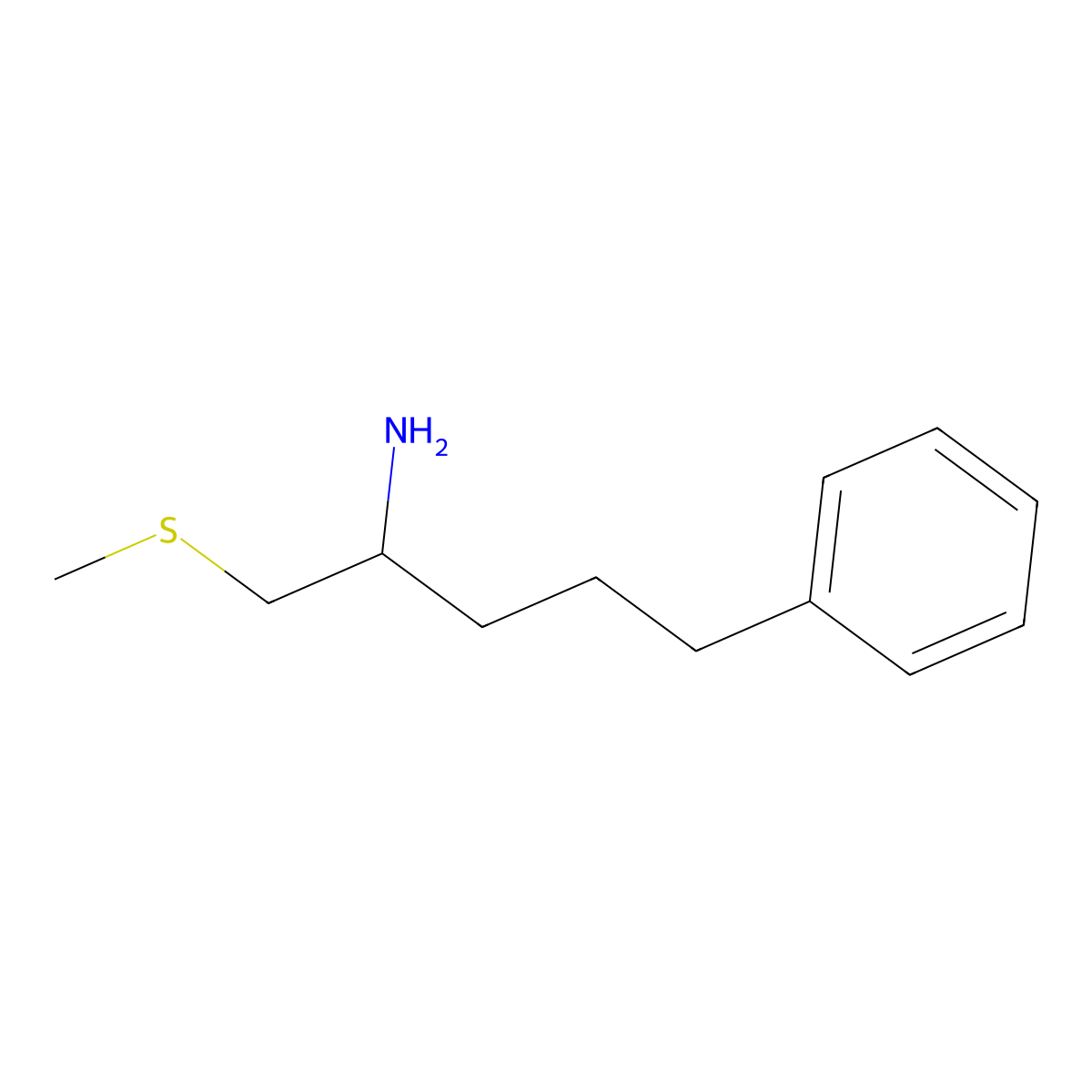 1-(Methylthio)-5-phenylpentan-2-amine molecular structure, CAS 1247923-44-9