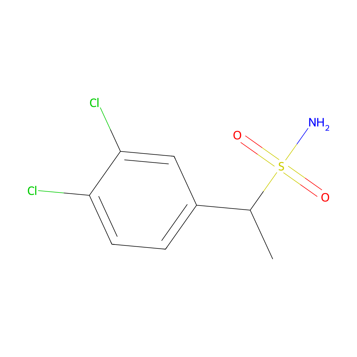 1-(3,4-Dichlorophenyl)ethane-1-sulfonamide molecular structure, CAS 1247923-94-9