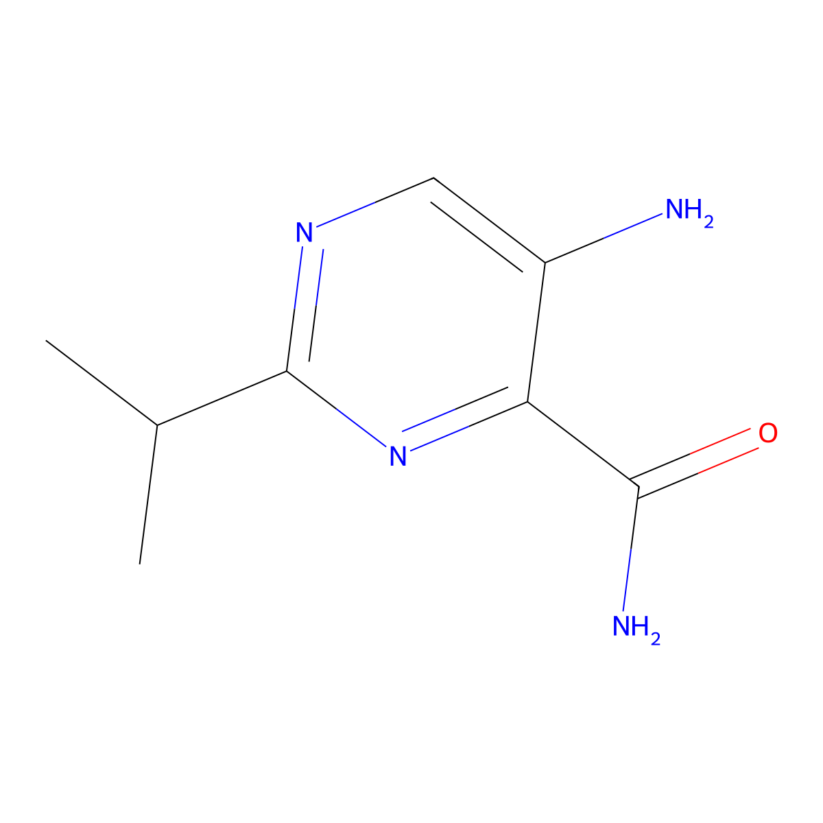 5-Amino-2-(propan-2-yl)pyrimidine-4-carboxamide molecular structure, CAS 1247924-44-2