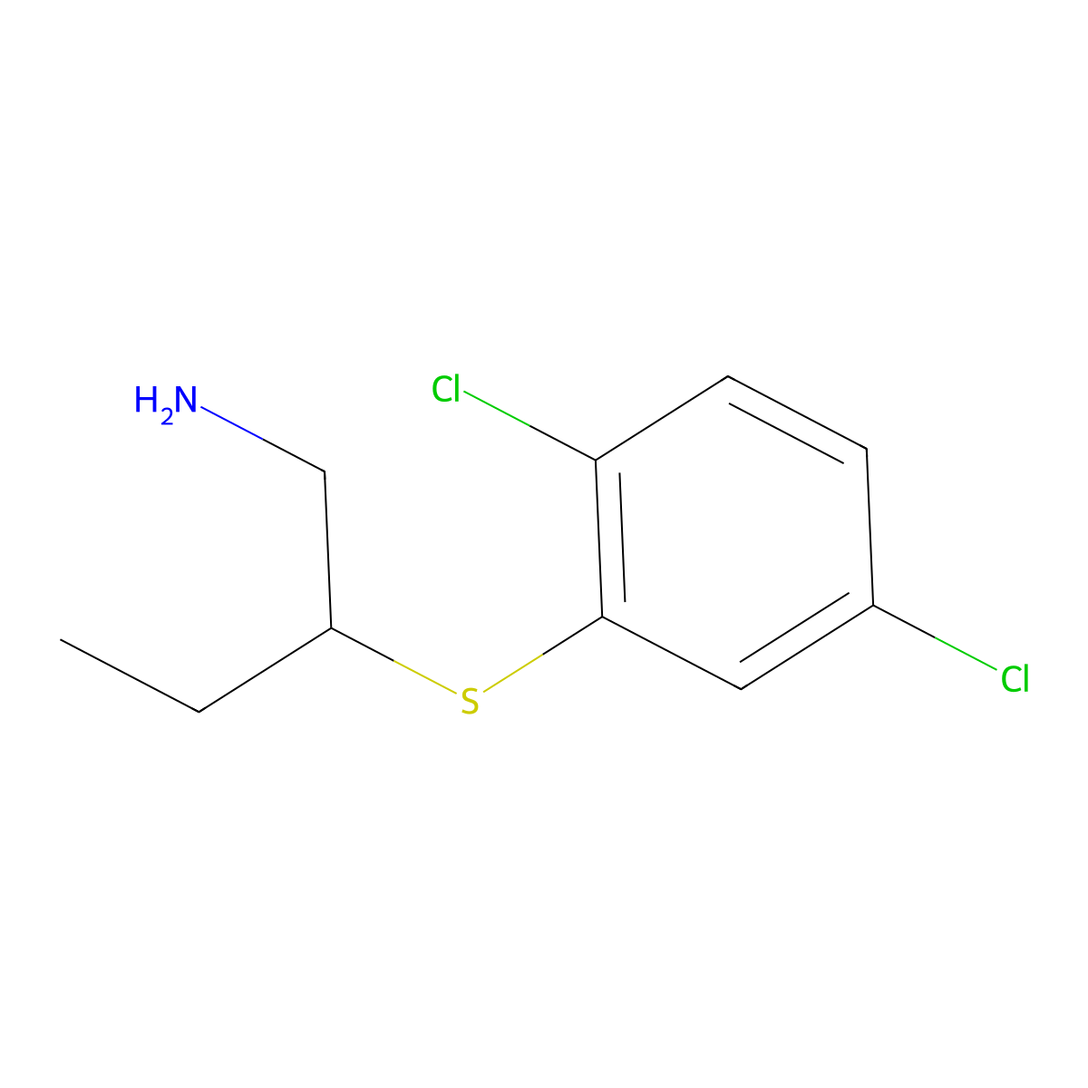 2-[(2,5-Dichlorophenyl)sulfanyl]butan-1-amine molecular structure, CAS 1247924-65-7