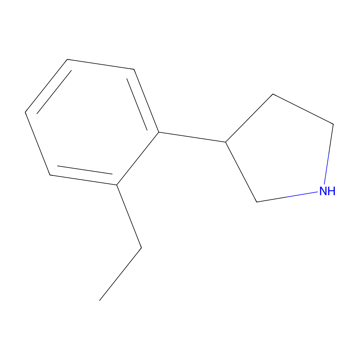 3-(2-Ethylphenyl)pyrrolidine molecular structure, CAS 1247925-28-5