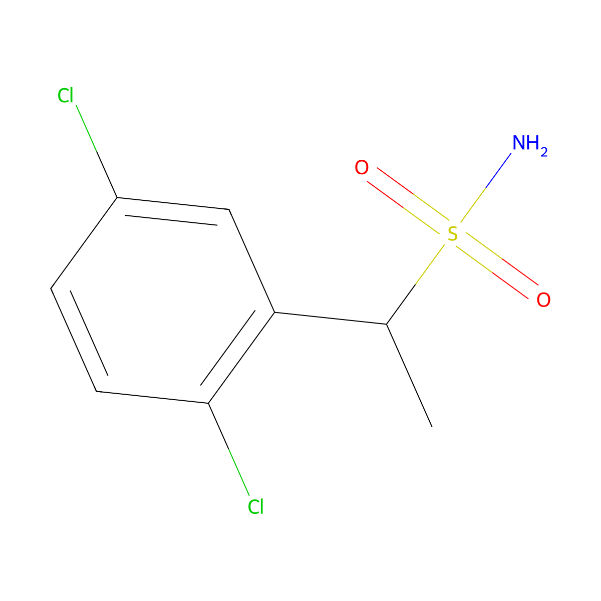 1-(2,5-Dichlorophenyl)ethane-1-sulfonamide molecular structure, CAS 1247925-67-2