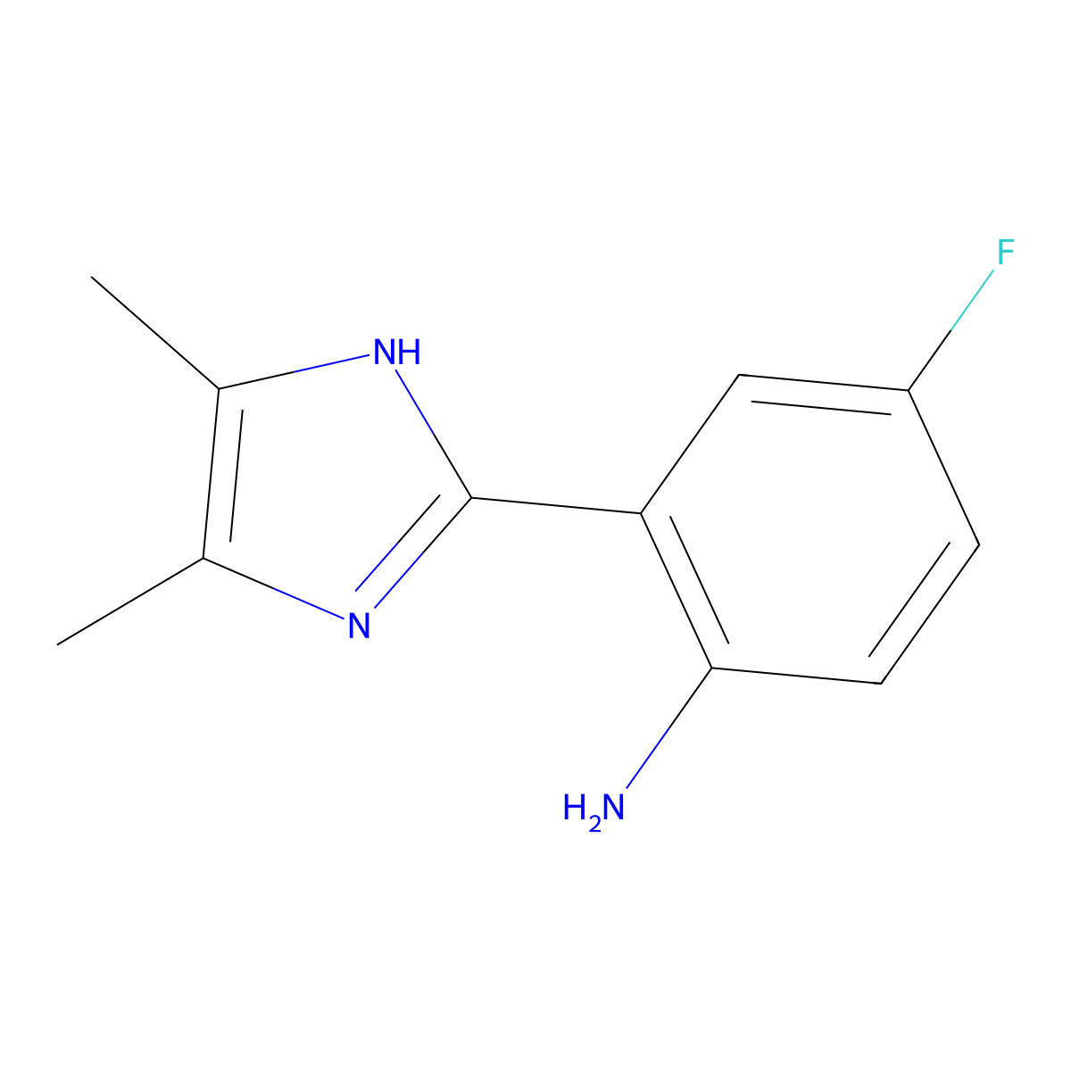 2-(4,5-dimethyl-1H-imidazol-2-yl)-4-fluoroaniline molecular structure, CAS 1247925-87-6