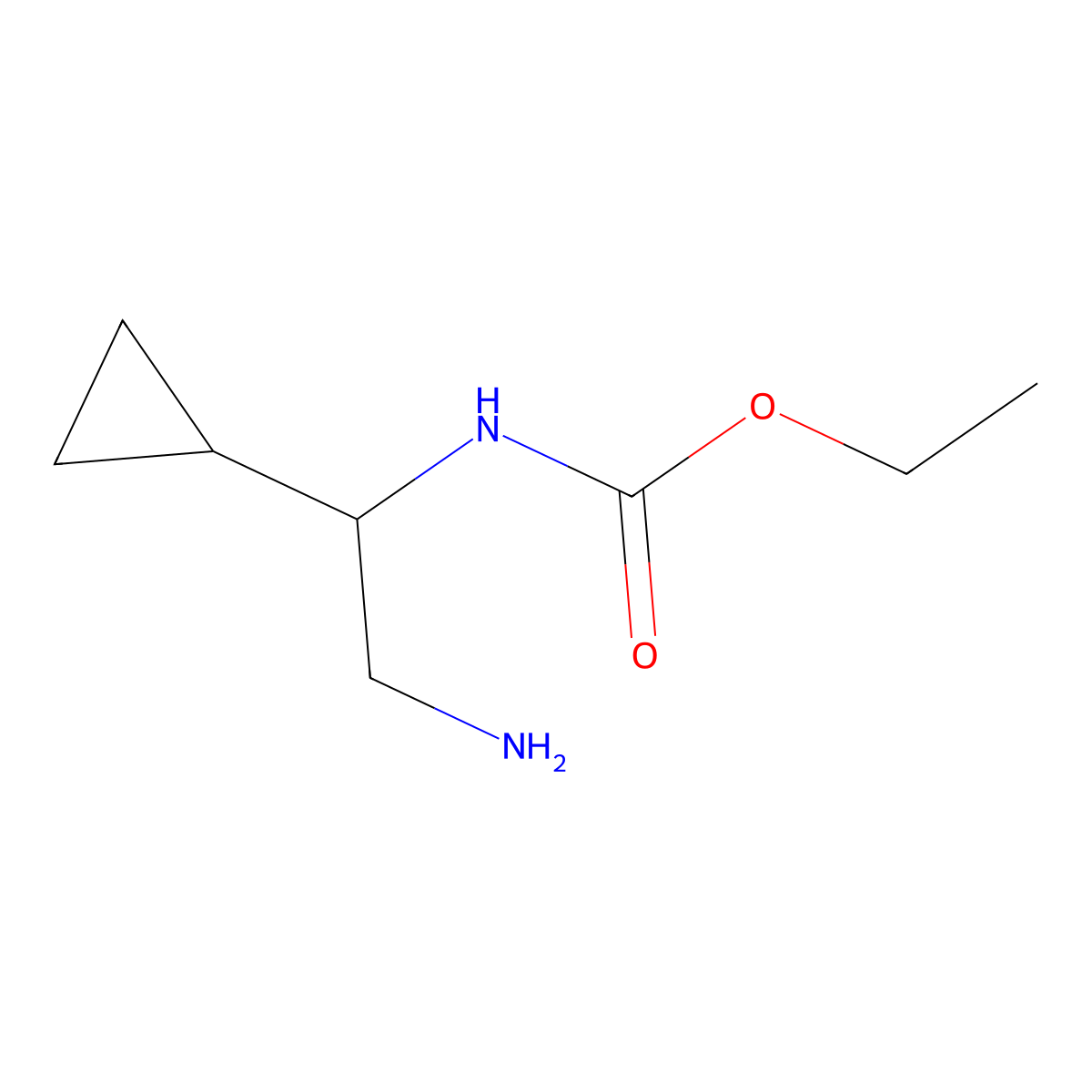 ethyl N-(2-amino-1-cyclopropylethyl)carbamate molecular structure, CAS 1247926-57-3