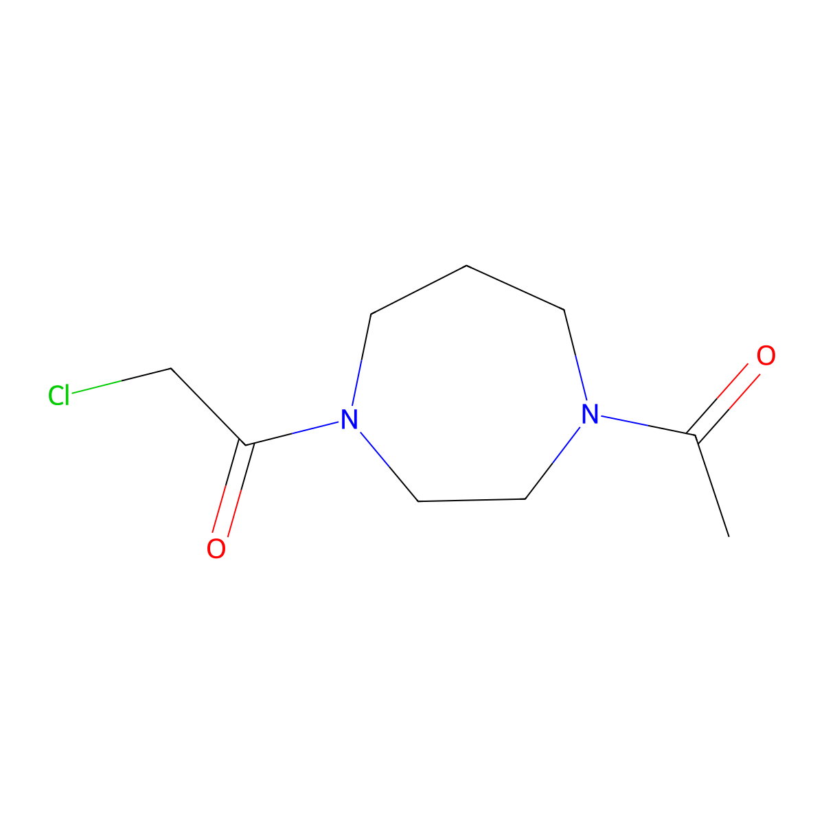 1-(4-Acetyl-[1,4]diazepan-1-yl)-2-chloro-ethanone molecular structure, CAS 1247927-01-0