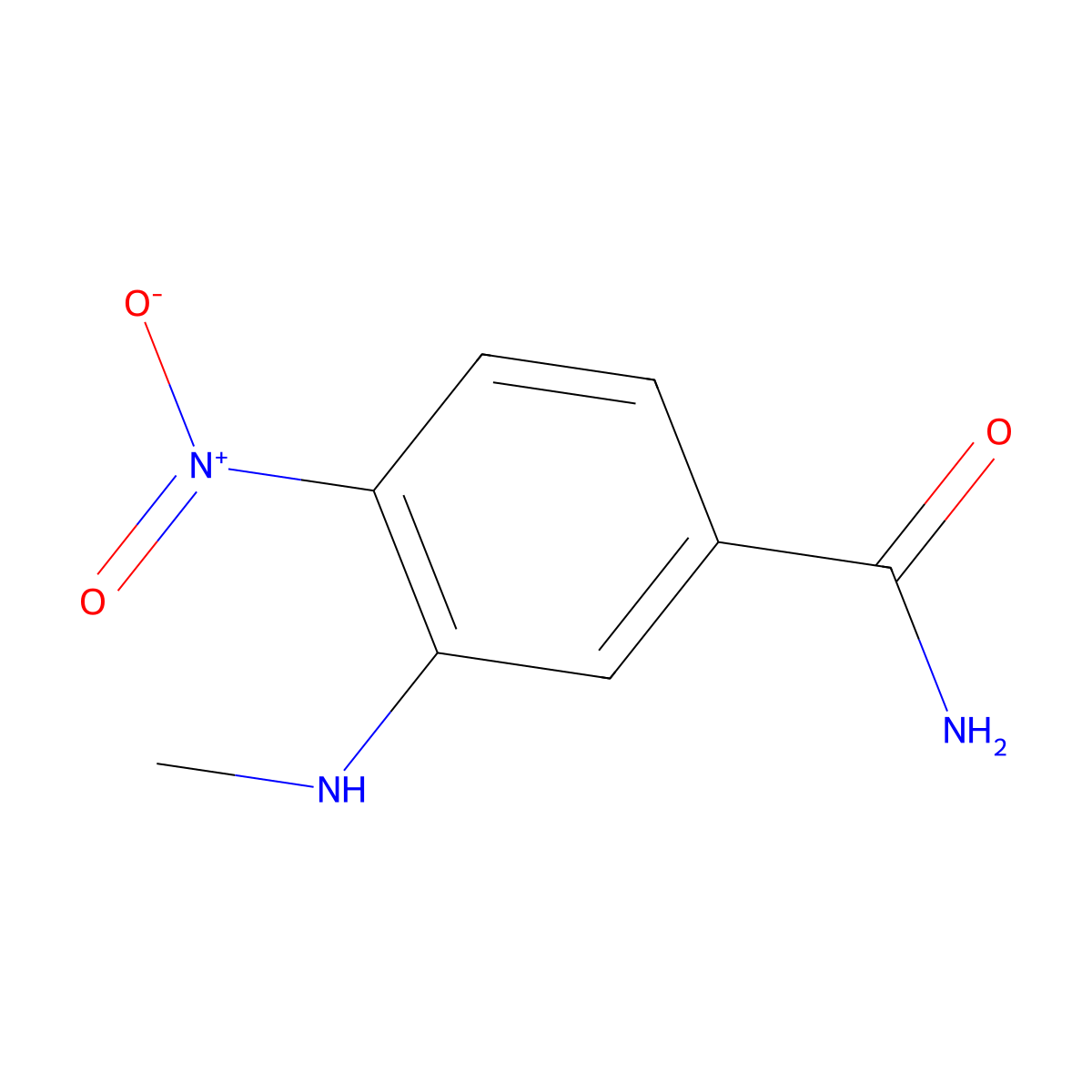 3-(Methylamino)-4-nitrobenzamide molecular structure, CAS 1247927-07-6