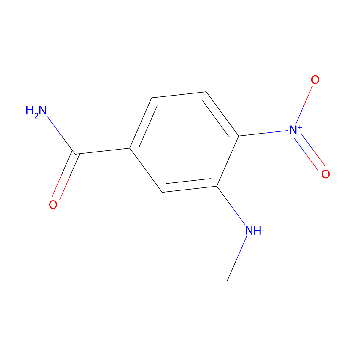 3-(Methylamino)-4-nitrobenzamide molecular structure, CAS 1247927-07-6