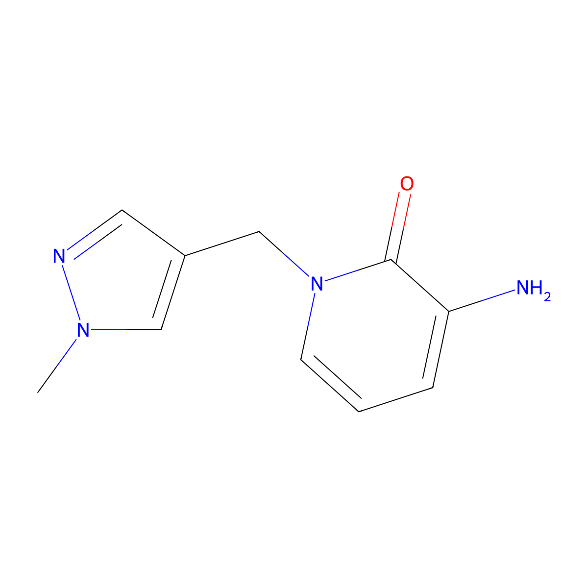 3-Amino-1-((1-methyl-1h-pyrazol-4-yl)methyl)pyridin-2(1h)-one molecular structure, CAS 1247927-63-4