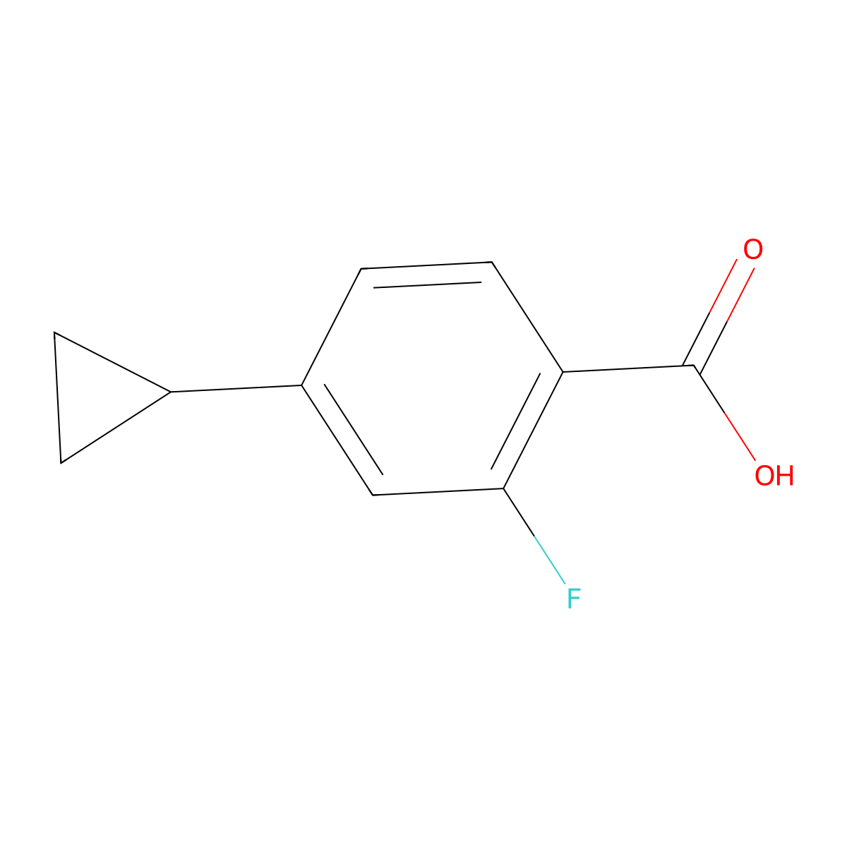 4-Cyclopropyl-2-fluorobenzoic acid molecular structure, CAS 1247927-81-6