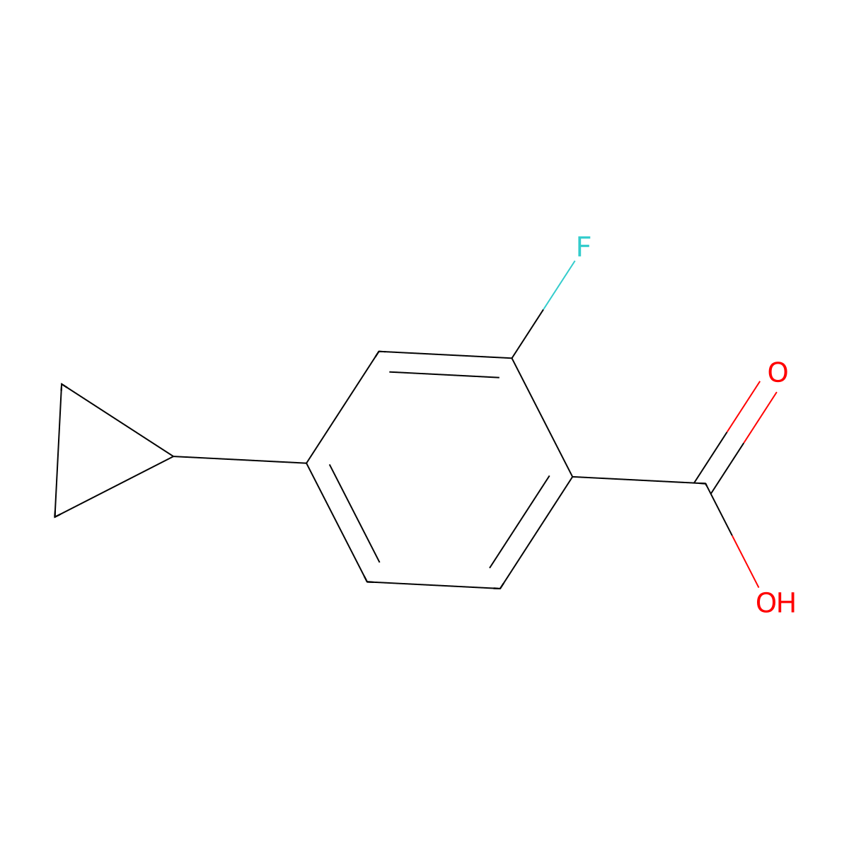 4-Cyclopropyl-2-fluorobenzoic acid molecular structure, CAS 1247927-81-6
