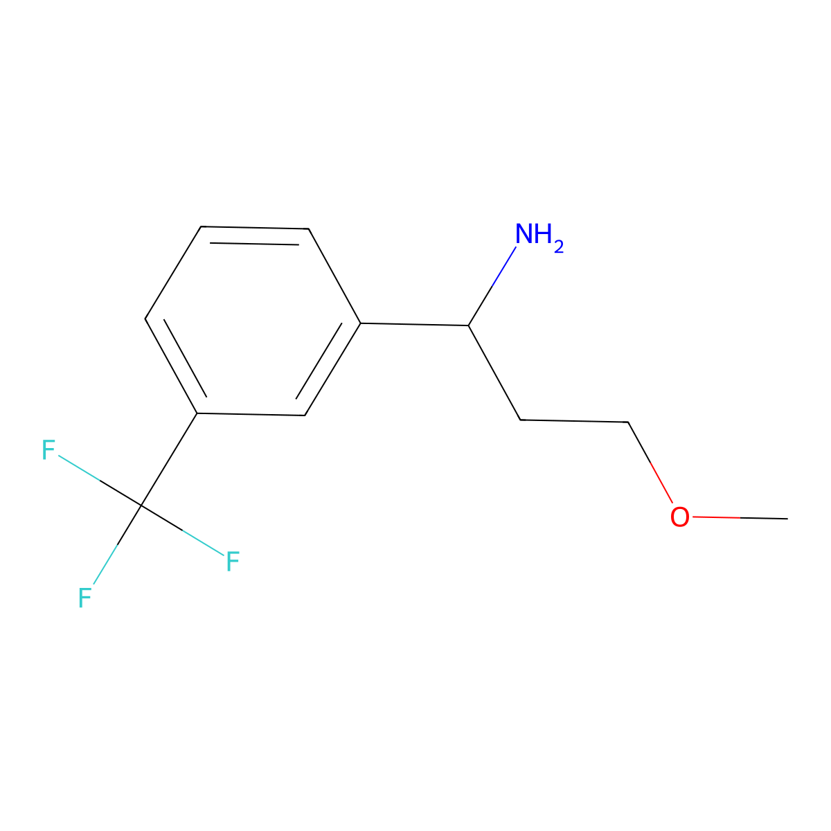 3-Methoxy-1-[3-(trifluoromethyl)phenyl]propan-1-amine molecular structure, CAS 1247929-39-0