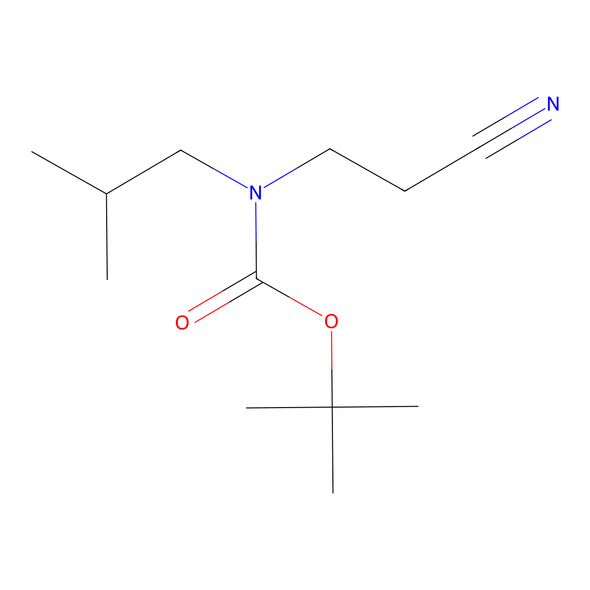 tert-butyl N-(2-cyanoethyl)-N-(2-methylpropyl)carbamate molecular structure, CAS 1247929-41-4