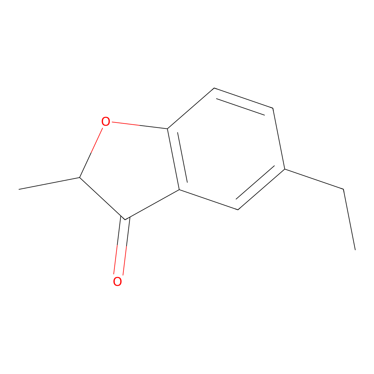 5-Ethyl-2-methyl-2,3-dihydro-1-benzofuran-3-one molecular structure, CAS 1247929-50-5