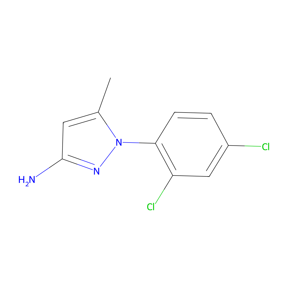 1-(2,4-dichlorophenyl)-5-methyl-1H-pyrazol-3-amine molecular structure, CAS 1247929-66-3
