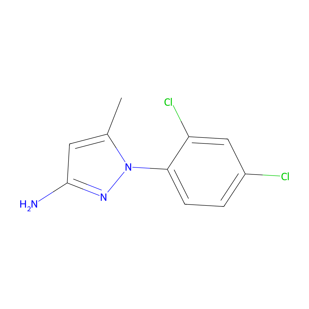 1-(2,4-dichlorophenyl)-5-methyl-1H-pyrazol-3-amine molecular structure, CAS 1247929-66-3