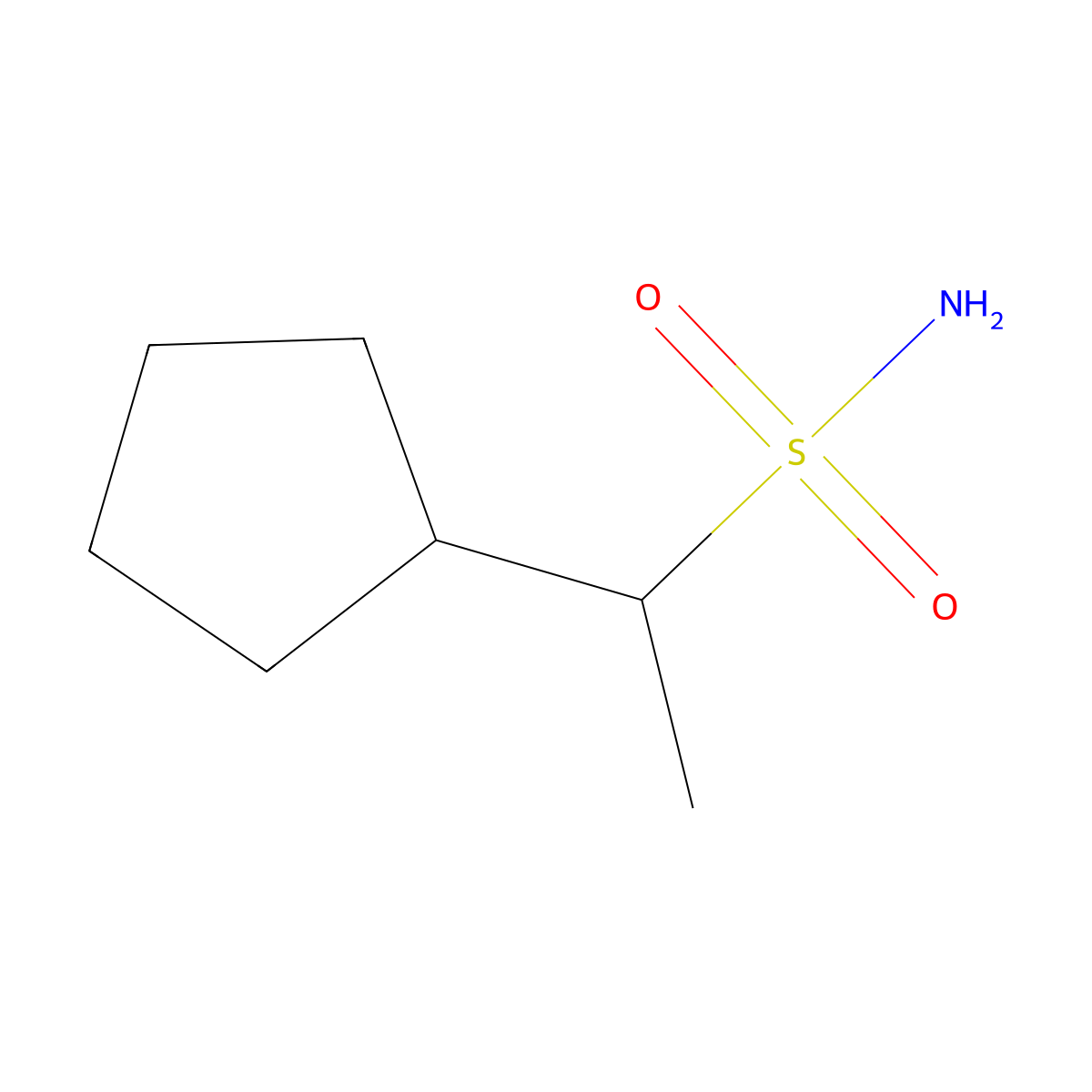1-Cyclopentylethane-1-sulfonamide molecular structure, CAS 1247931-82-3