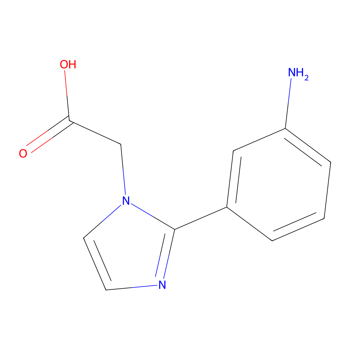 2-[2-(3-aminophenyl)-1H-imidazol-1-yl]acetic acid molecular structure, CAS 1247935-00-7
