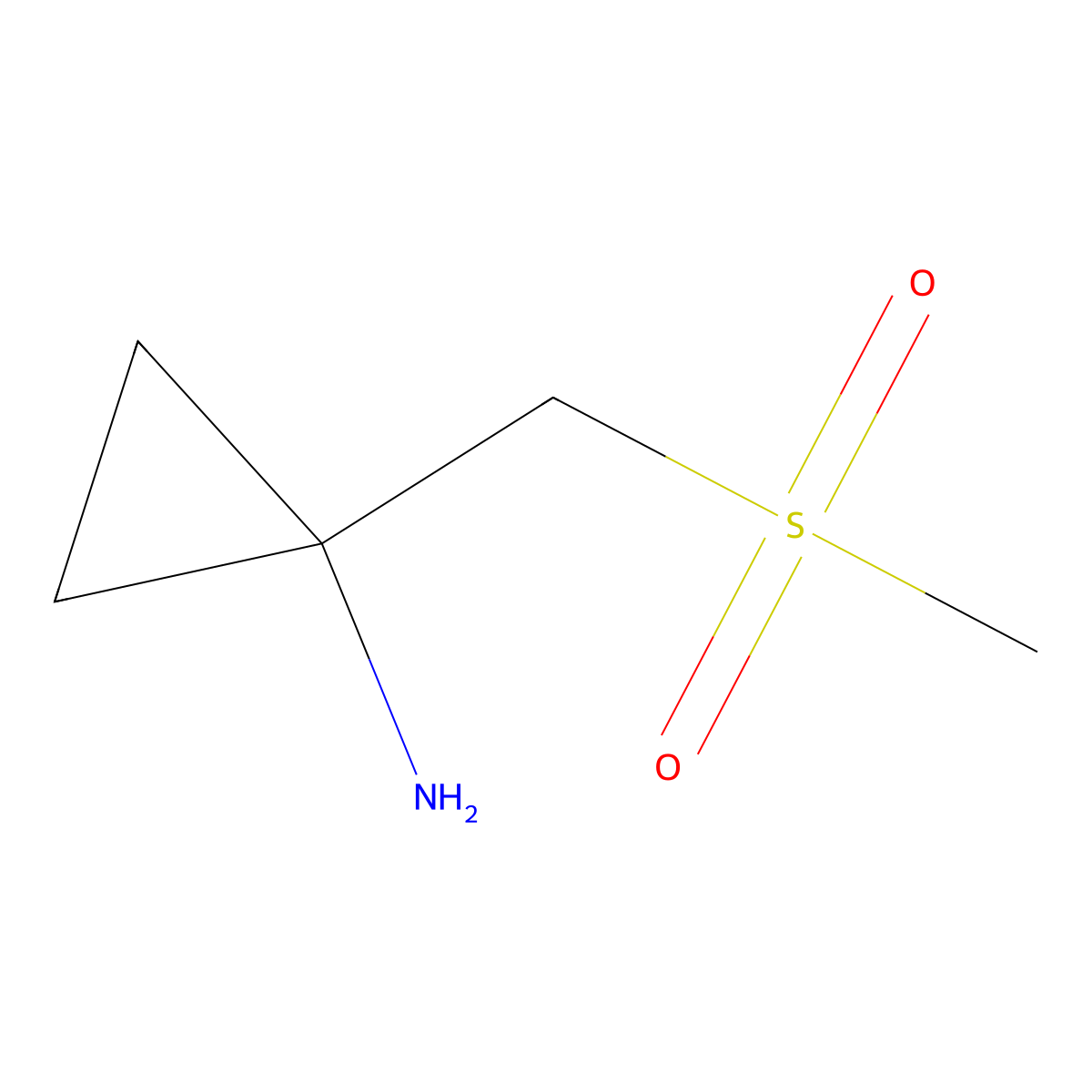 1-(Methanesulfonylmethyl)cyclopropan-1-amine molecular structure, CAS 1247935-30-3