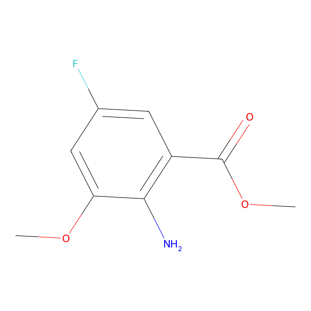 Methyl 2-amino-5-fluoro-3-methoxybenzoate molecular structure, CAS 1247936-83-9