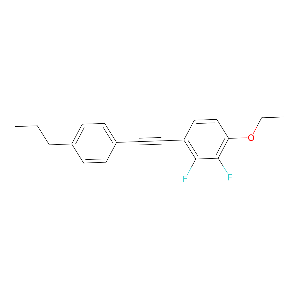 1-Ethoxy-2,3-difluoro-4-(2-(4-propylphenyl)ethynyl)benzene molecular structure, CAS 124794-57-6