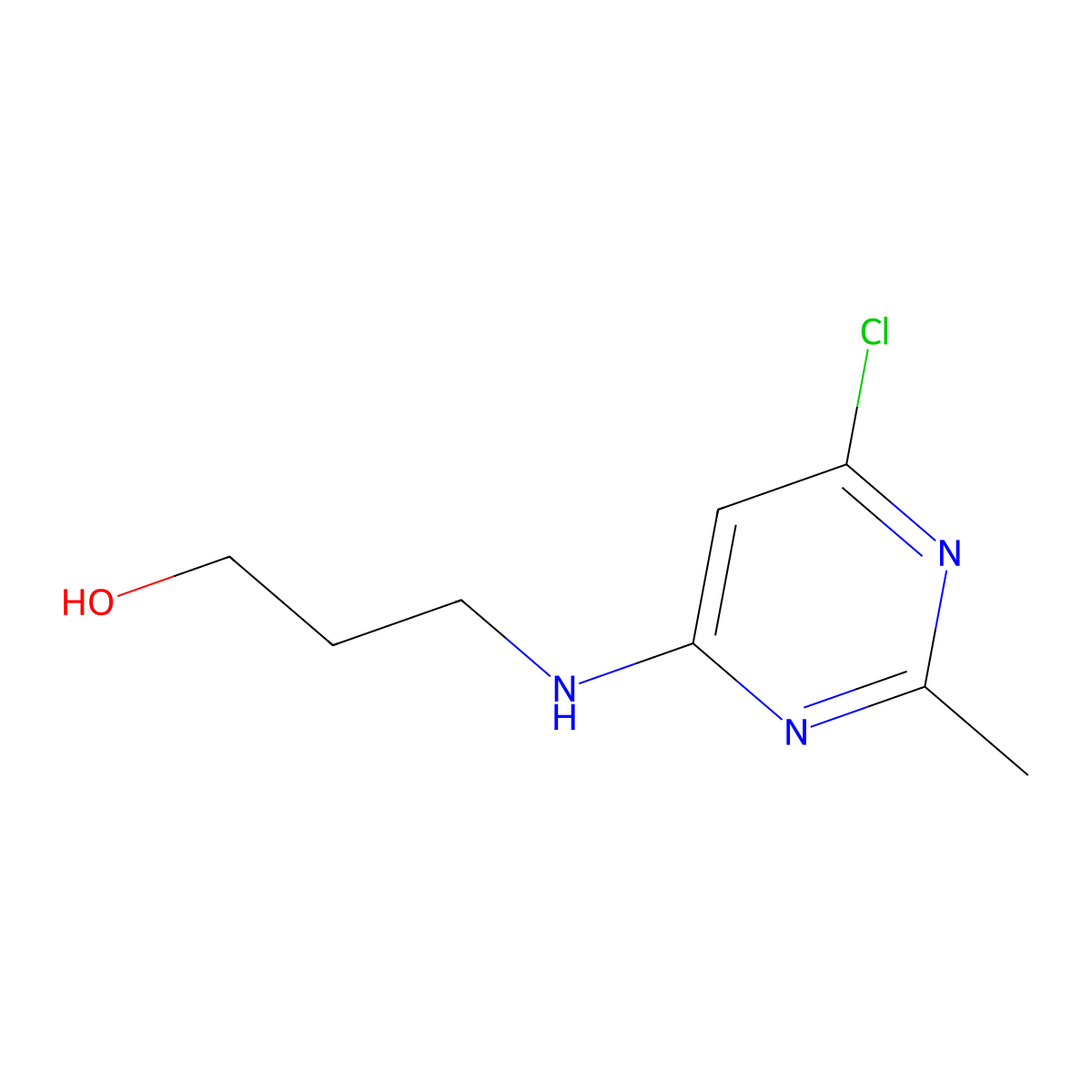 3-[(6-Chloro-2-methylpyrimidin-4-yl)amino]propan-1-ol molecular structure, CAS 1247941-25-8