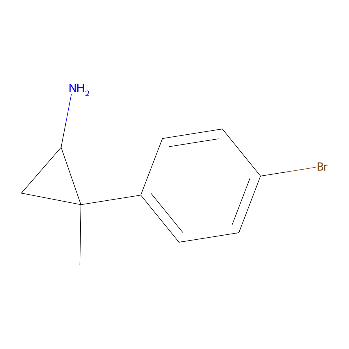 2-(4-Bromophenyl)-2-methylcyclopropan-1-amine molecular structure, CAS 1247941-33-8