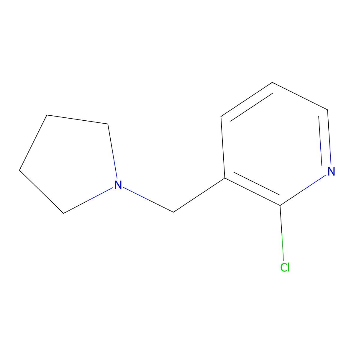 2-Chloro-3-(pyrrolidin-1-ylmethyl)pyridine molecular structure, CAS 1247941-73-6