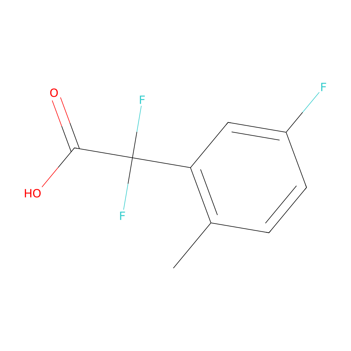 2,2-Difluoro-2-(5-fluoro-2-methylphenyl)acetic acid molecular structure, CAS 1247942-74-0