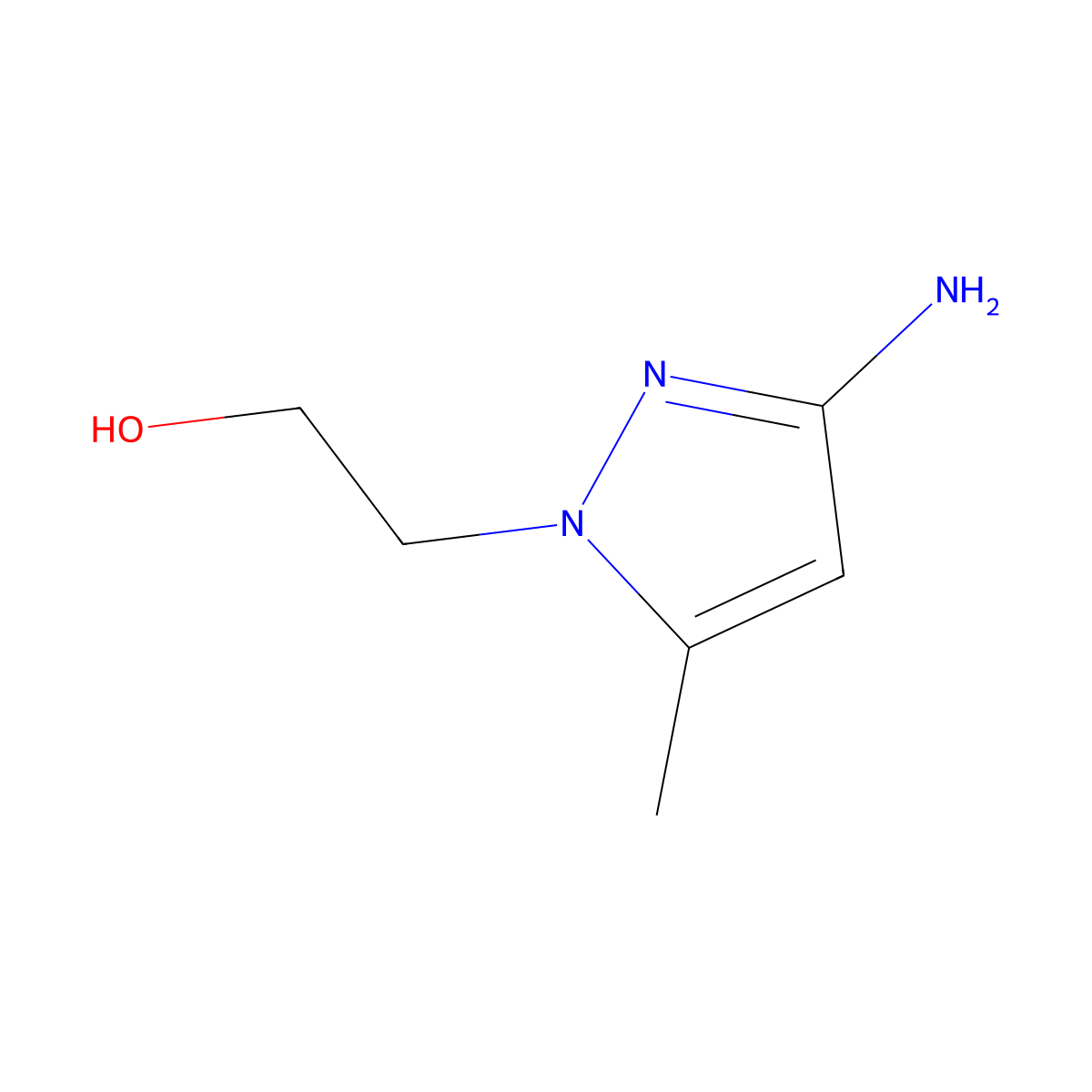 2-(3-amino-5-methyl-1H-pyrazol-1-yl)ethanol molecular structure, CAS 1247943-03-8
