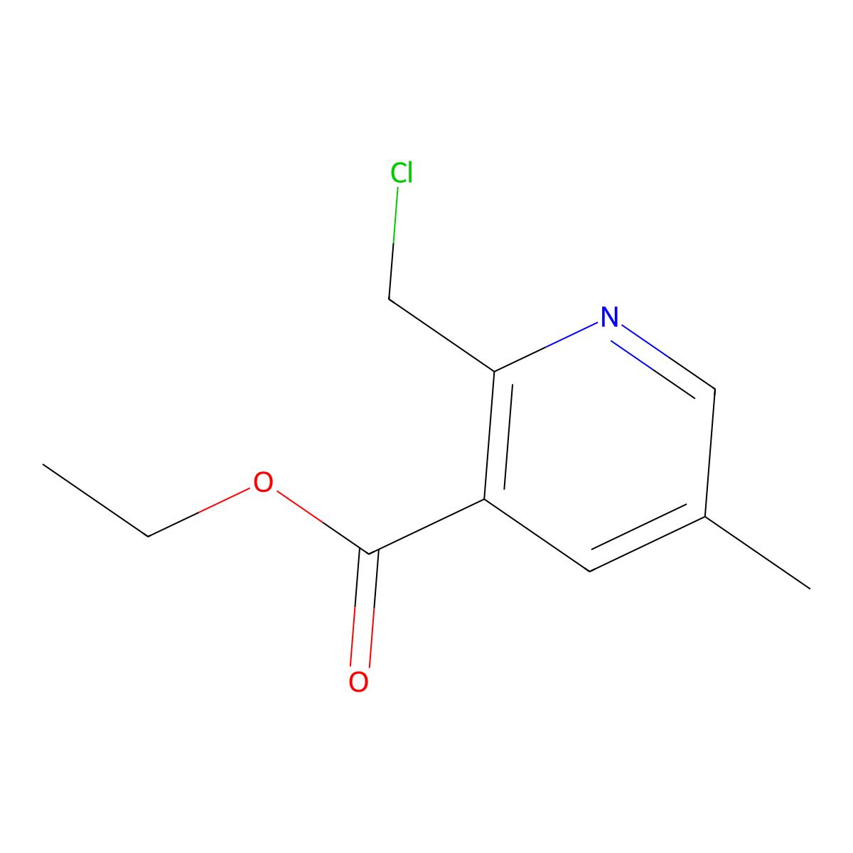 Ethyl 2-(chloromethyl)-5-methylnicotinate molecular structure, CAS 124796-97-0