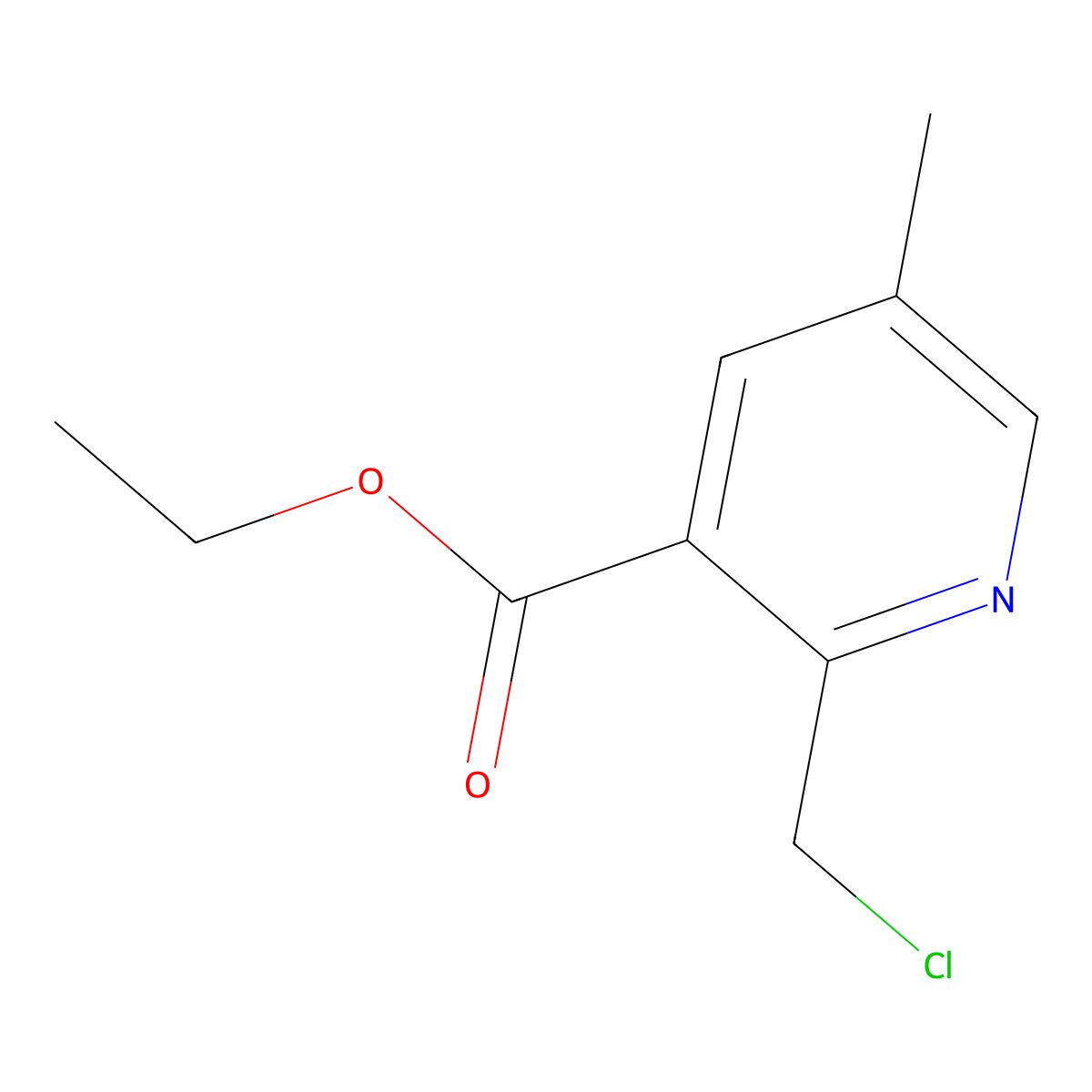 Ethyl 2-(chloromethyl)-5-methylnicotinate molecular structure, CAS 124796-97-0