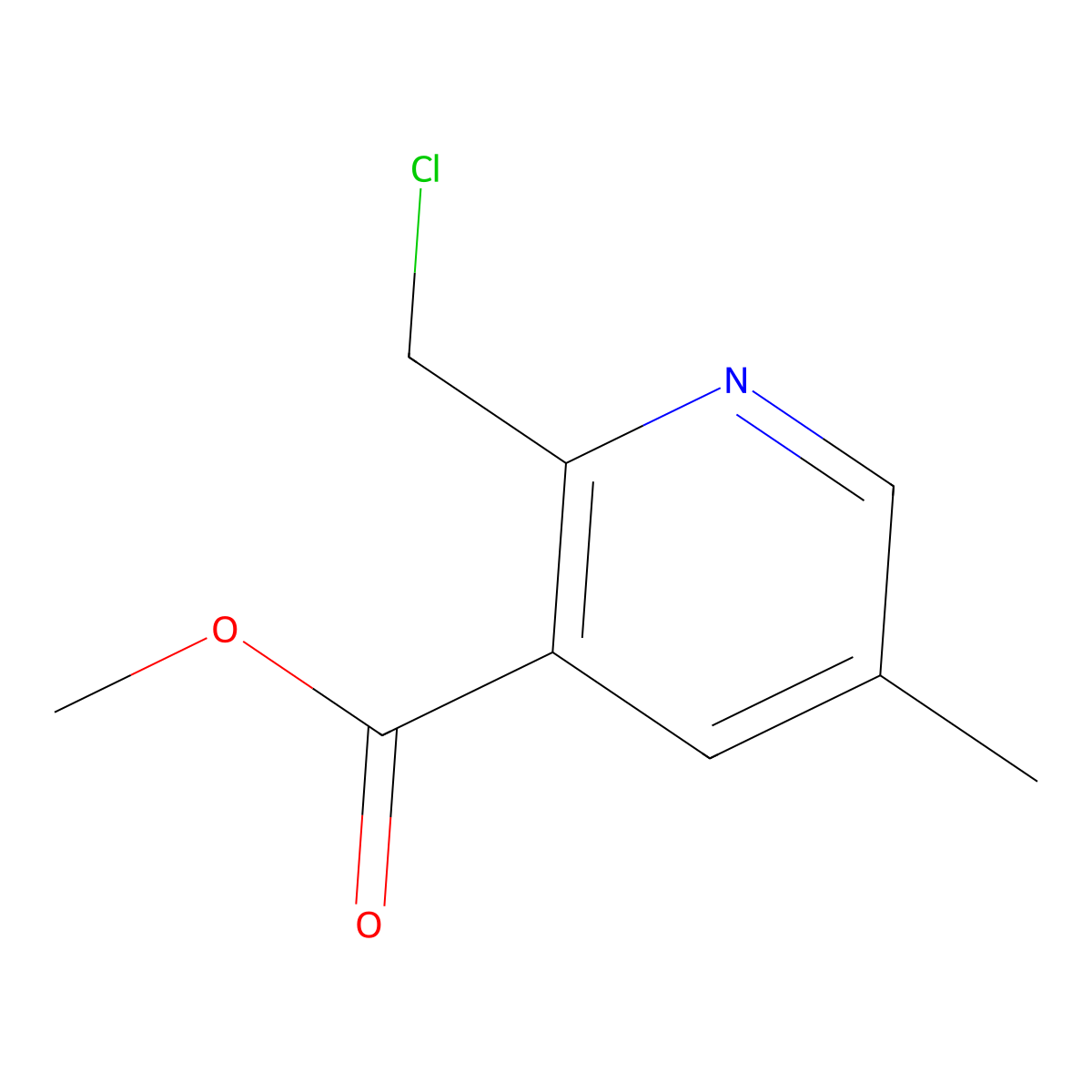 Methyl 2-(chloromethyl)-5-methylnicotinate molecular structure, CAS 124796-99-2