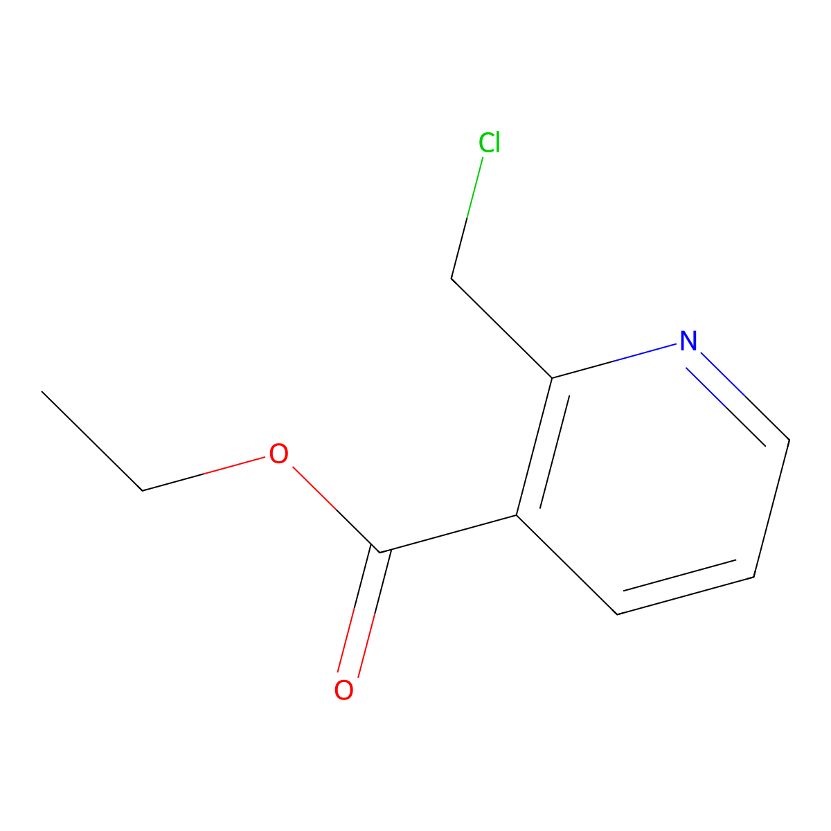 Ethyl 2-(chloromethyl)pyridine-3-carboxylate molecular structure, CAS 124797-01-9