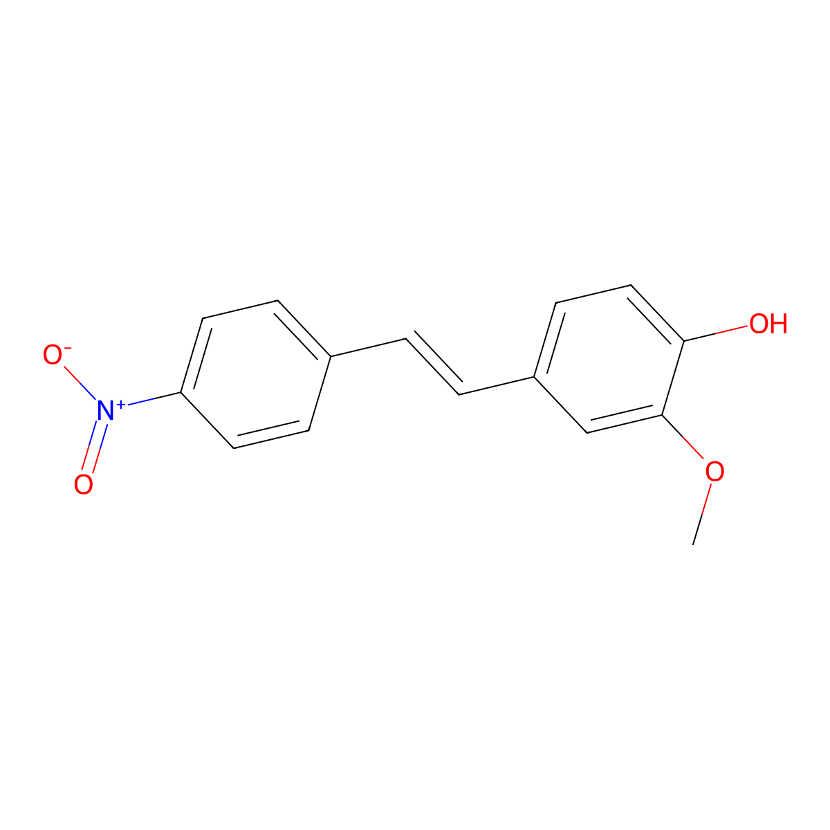 Phenol, 2-methoxy-4-[2-(4-nitrophenyl)ethenyl]- molecular structure, CAS 124797-64-4