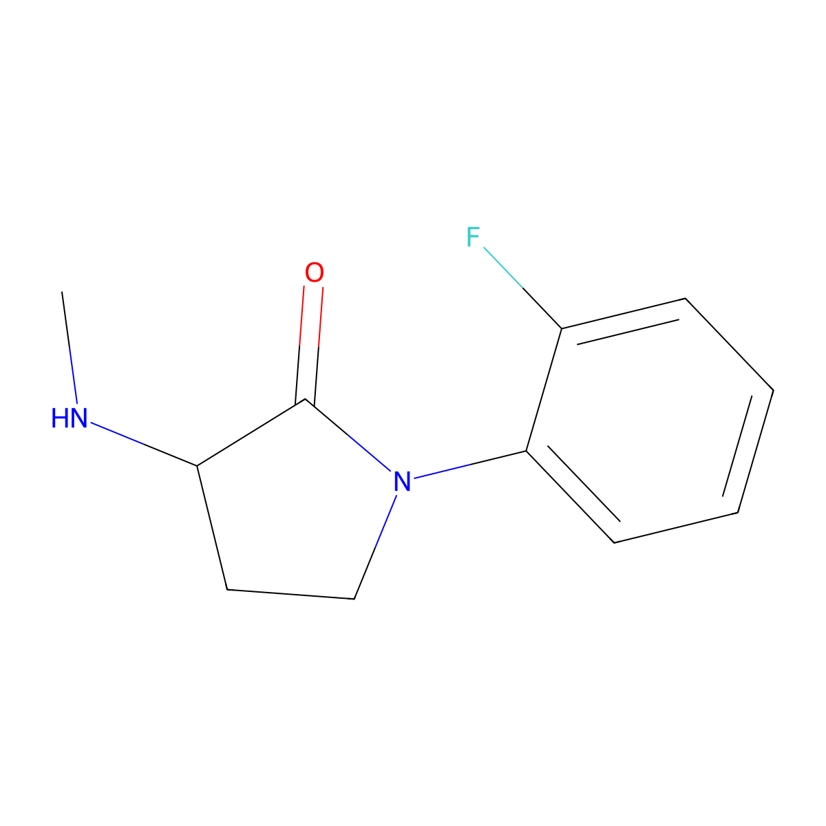 1-(2-Fluorophenyl)-3-(methylamino)pyrrolidin-2-one molecular structure, CAS 1247982-61-1