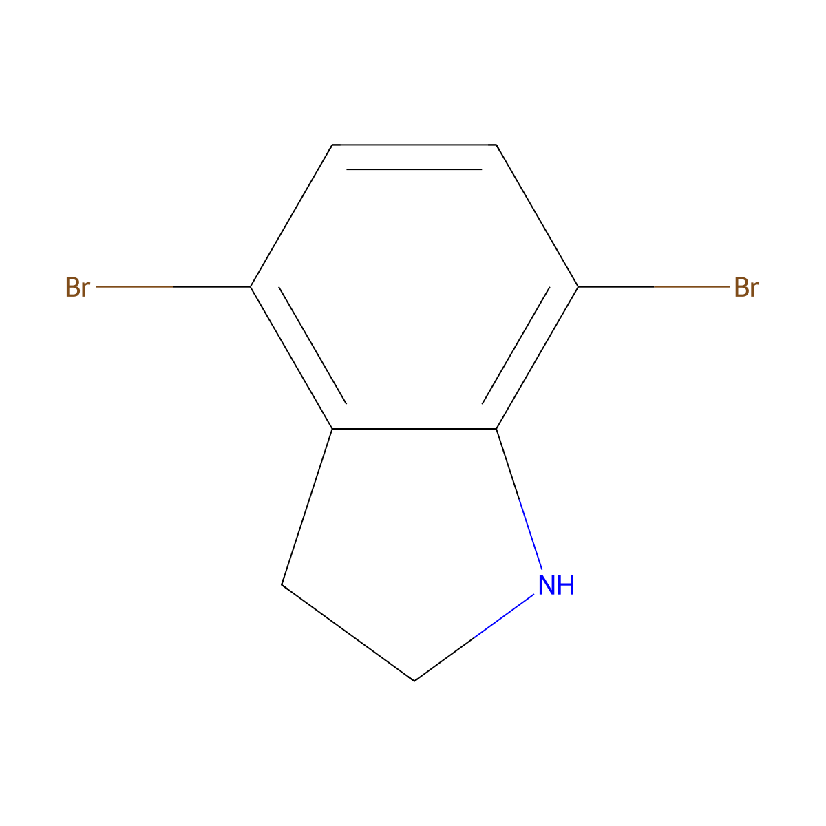 4,7-dibromo-2,3-dihydro-1H-indole molecular structure, CAS 1247985-30-3