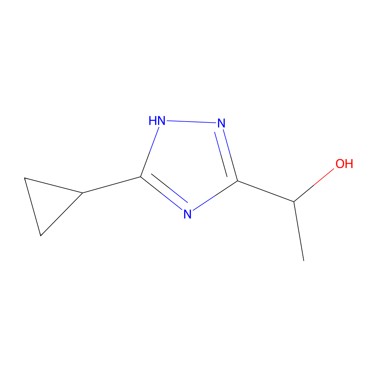 1-(5-cyclopropyl-4H-1,2,4-triazol-3-yl)ethan-1-ol molecular structure, CAS 1247986-43-1