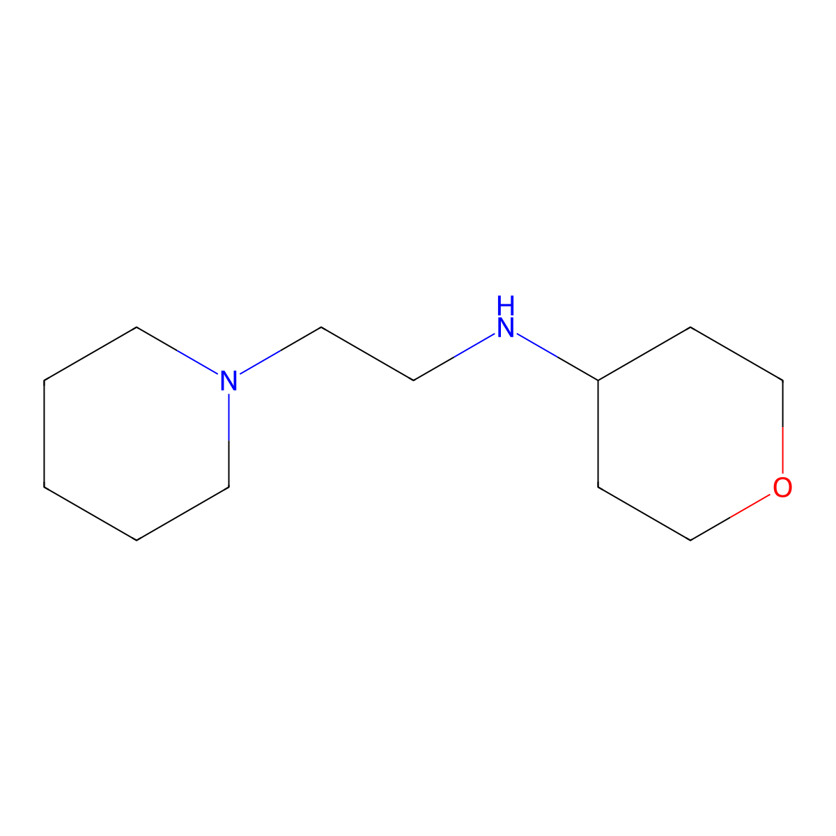 N-[2-(Piperidin-1-yl)ethyl]oxan-4-amine molecular structure, CAS 1247989-82-7
