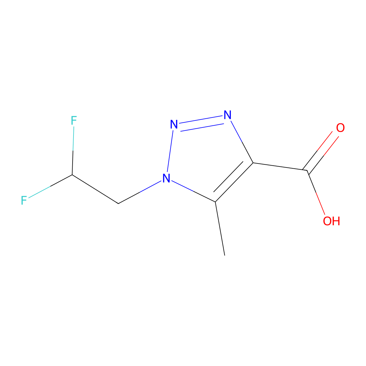 1-(2,2-difluoroethyl)-5-methyl-1H-1,2,3-triazole-4-carboxylic acid molecular structure, CAS 1247989-92-9