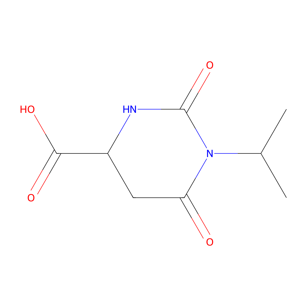 (S)-1-Isopropyl-2,6-dioxohexahydropyrimidine-4-carboxylic acid molecular structure, CAS 124799-00-4