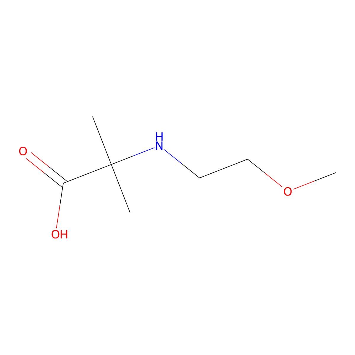 2-[(2-Methoxyethyl)amino]-2-methylpropanoic acid molecular structure, CAS 1247990-36-8