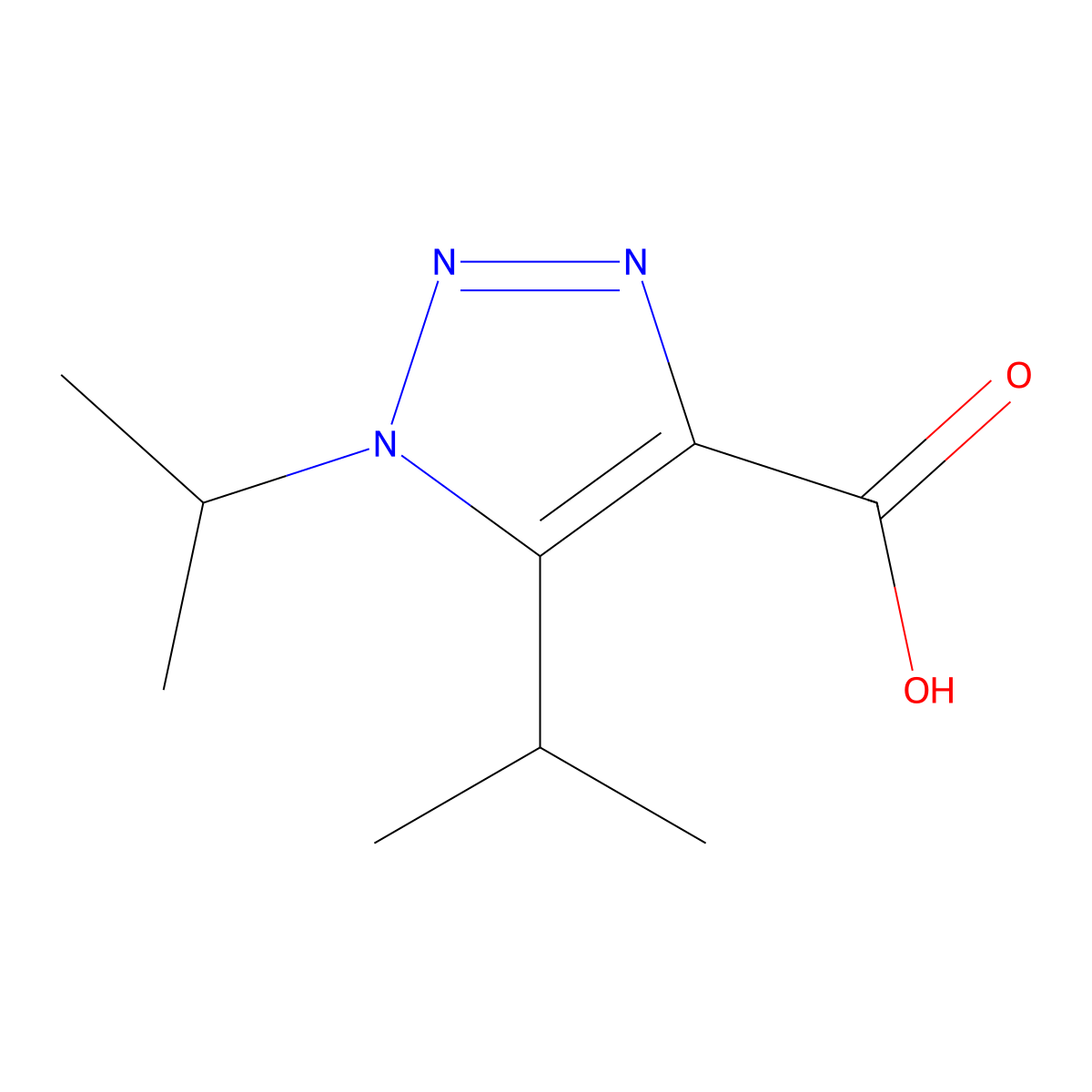 bis(propan-2-yl)-1H-1,2,3-triazole-4-carboxylic acid molecular structure, CAS 1247990-47-1