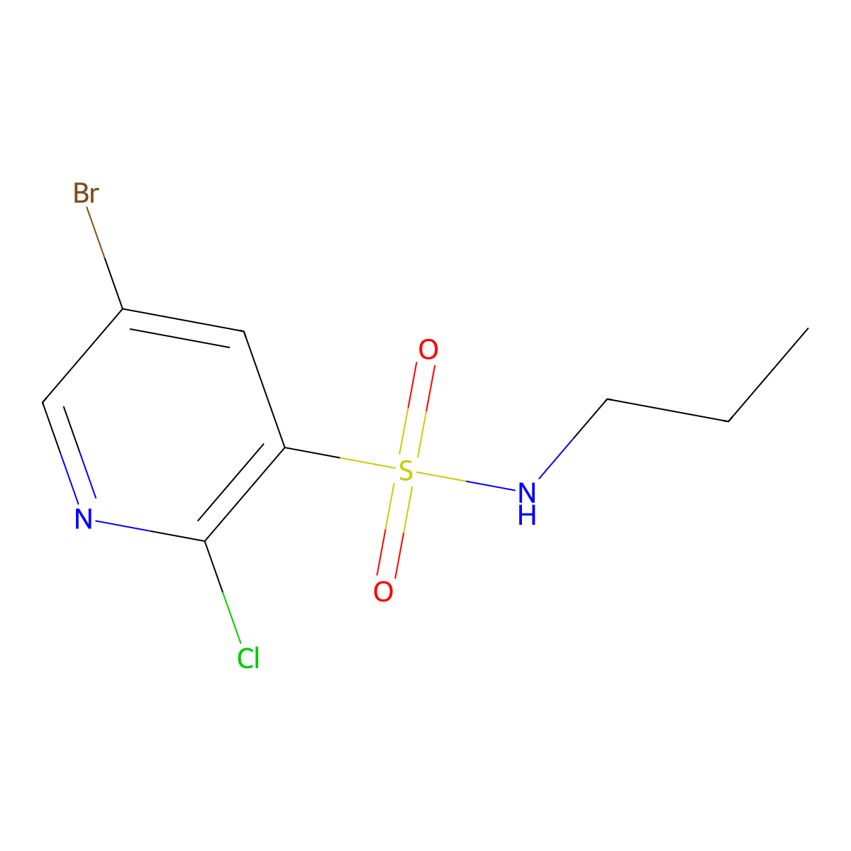 5-bromo-2-chloro-N-propylpyridine-3-sulfonamide molecular structure, CAS 1247991-71-4
