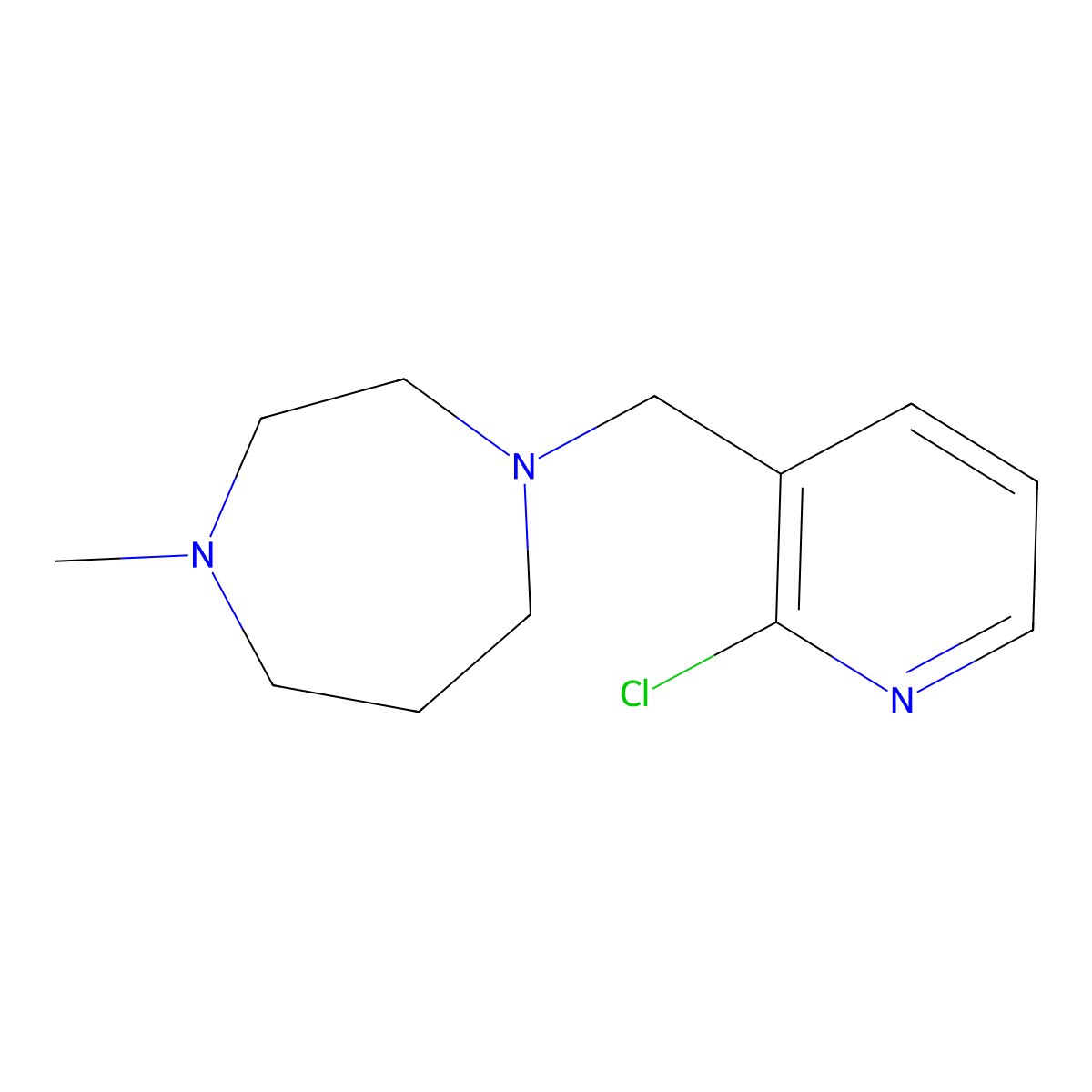 1-((2-Chloropyridin-3-yl)methyl)-4-methyl-1,4-diazepane molecular structure, CAS 1247991-98-5