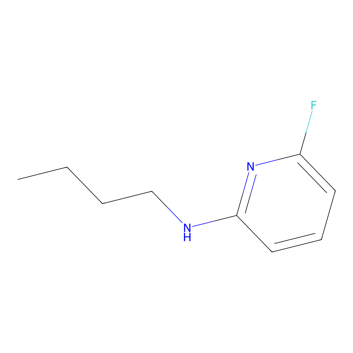 N-butyl-6-fluoropyridin-2-amine molecular structure, CAS 1247992-39-7
